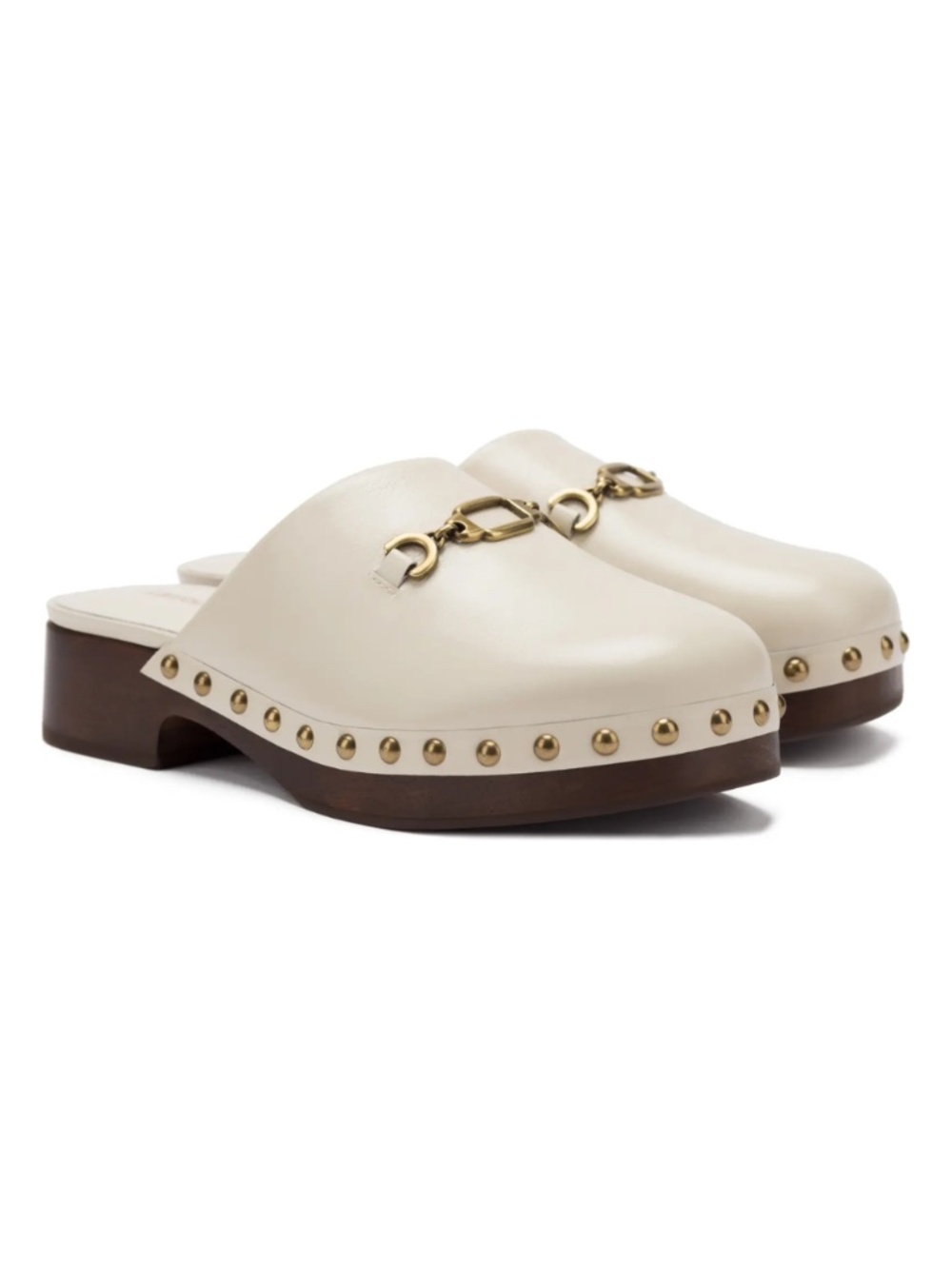 Larroudé Ivory Leather Zuzi Bit Mule/Clog Size 9